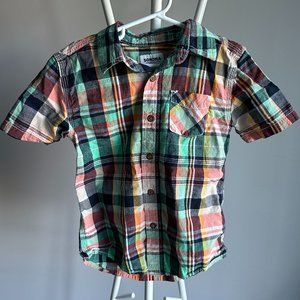 🧡 3/$15 - Sonoma plaid short sleeve button up size 6